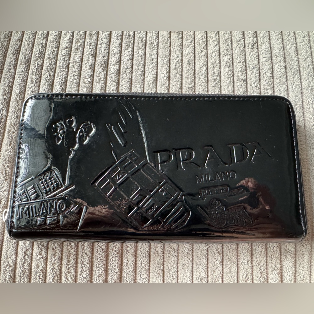 Prada Black Embossed Phone Case